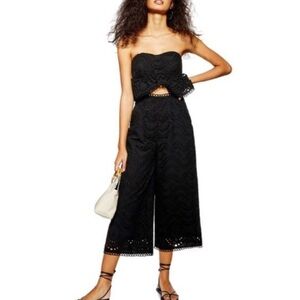 Topshop Black Strapless Jumpsuit